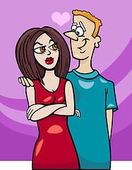 Image showing man and woman in love cartoon