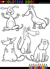 Image showing Cartoon Dogs or Puppies for Coloring Book