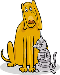 Image showing dog and cat in friendship cartoon illustration