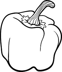 Image showing pepper vegetable cartoon for coloring book