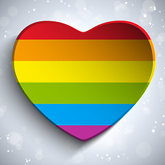 Image showing Gay Flag Heart Striped Sticker