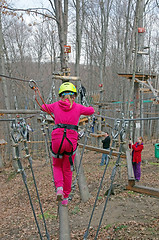 Image showing Girl in adventure park