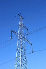 Image showing Electrical high-voltage metal pillar