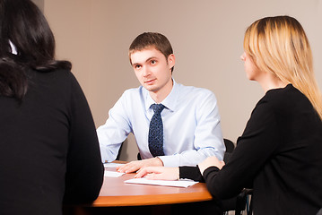 Image showing Young and successful businessman in the office