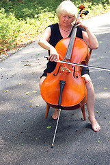 Image showing Female cellist.