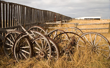Image showing Wagon wheels