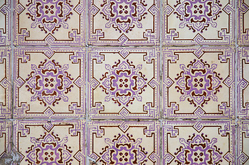 Image showing Traditional Portuguese glazed tiles