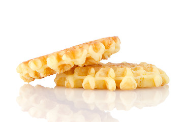 Image showing Pile of sweet waffles