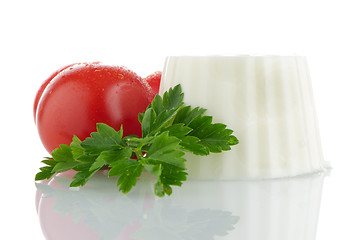 Image showing Fresh white cheese