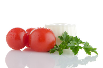 Image showing Fresh white cheese