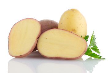 Image showing Red sliced potatoes