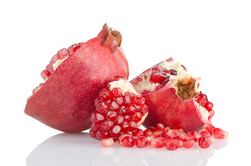 Image showing Half pomegranate fruit