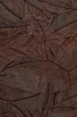 Image showing Brown leather texture closeup