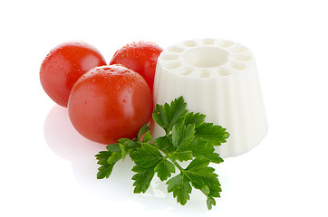 Image showing Fresh white cheese