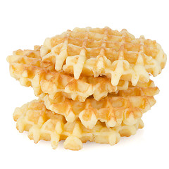 Image showing Pile of sweet waffles