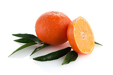 Image showing Ripe tangerines or mandarin