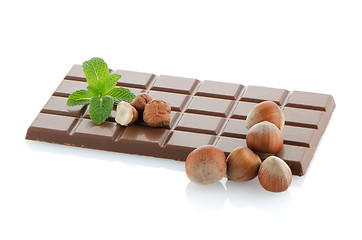 Image showing Chocolate Bar with hazelnuts