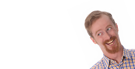 Image showing Portrait of smiling man on white background