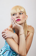 Image showing thoughtful blonde