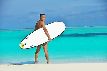 Image showing beautiful  woman relax on tropical  beach