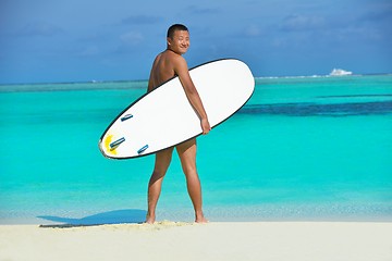 Image showing beautiful  woman relax on tropical  beach