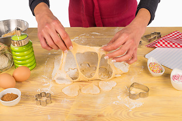 Image showing Preparing fancy shaped cookies