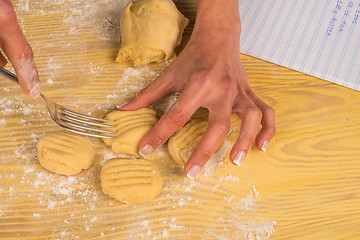 Image showing Preparing polvorones