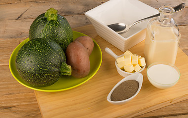 Image showing Zucchini soup ingredients