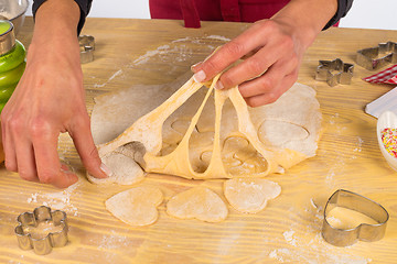 Image showing Preparing fancy shaped cookies