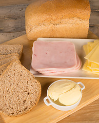 Image showing Preparing a whole wheat sandwich