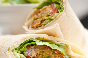 Image showing falafel pita bread roll wrap sandwich