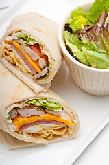 Image showing club sandwich pita bread roll