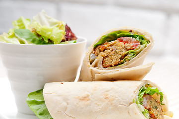 Image showing falafel pita bread roll wrap sandwich