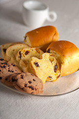 Image showing selection of sweet bread and cookies