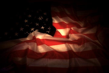 Image showing USA flag in the dark