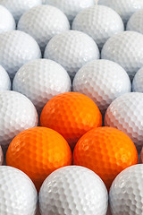 Image showing White golf balls 