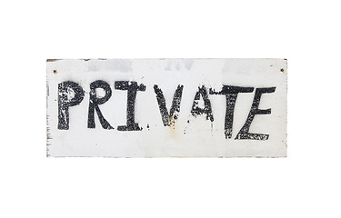 Image showing Private sign isolated