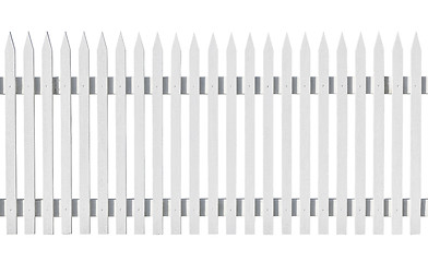 Image showing White picked fence isolated on white