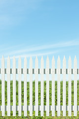 Image showing White picket fence