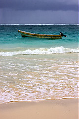 Image showing  motor boat  boat  and coastline in mexico playa del carmen