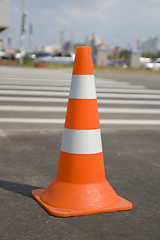 Image showing traffic cone with path