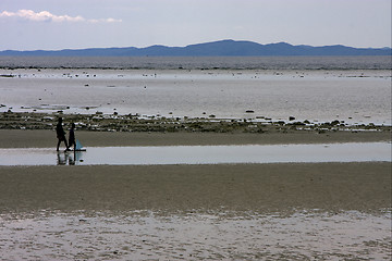 Image showing cloudy rain   river   child    hill