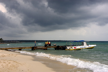 Image showing people  harbor water boat yacht 