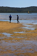 Image showing   river  cloudy rain   child  branch hill