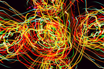 Image showing Abstract pattern of motion lights