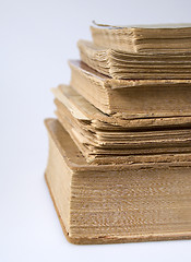 Image showing A stack of vintage books
