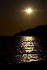 Image showing gold  sunset   and coastline