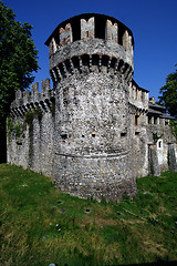 Image showing old brown castle brick and battlement 
