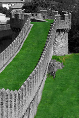 Image showing abstract castle brick battlement