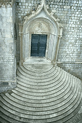 Image showing Church with circular steps